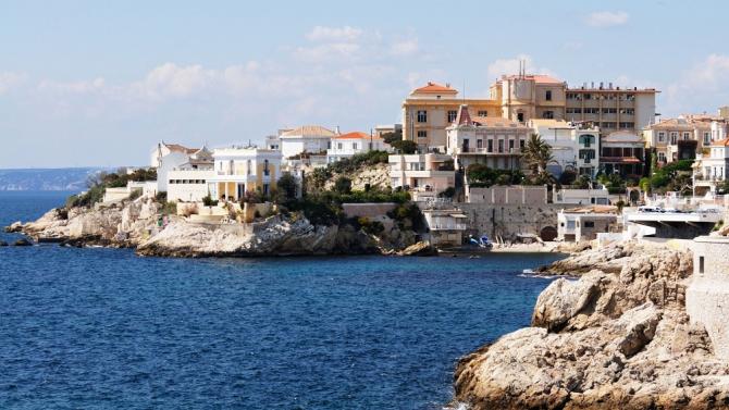 View of a beautiful seaside village 