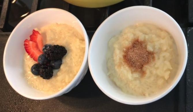 Bowls of rice pudding