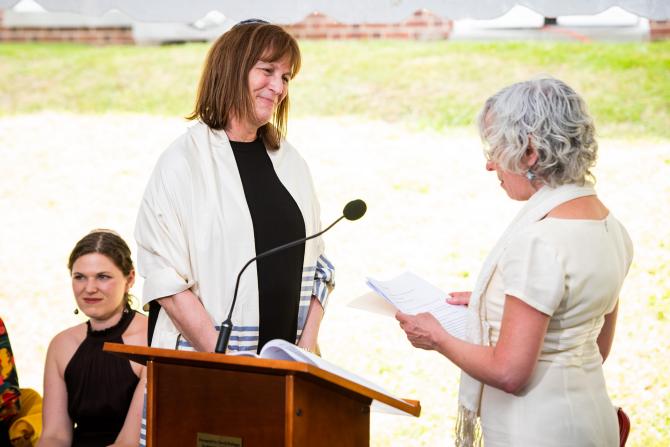 Rabbi Donna Cephas with Elsie Stern