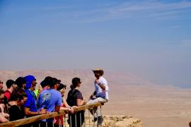 A Honeymoon Israel Group On the Top of Masada
