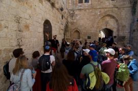 Avi Rubel with Honeymoon Israel Couples Exploring the Old City of Jerusalem