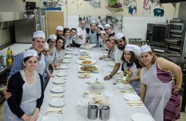 Avi Rubel at a Culinary Workshop in Jerusalem with a Group of Honeymoon Israel Couples from San Francisco