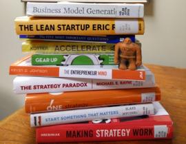 Pile of business and strategy books