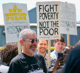 Rabbi Brant Rosen protesting with the Poor People's Campaign