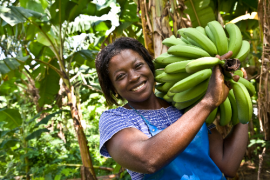 woman with bananas