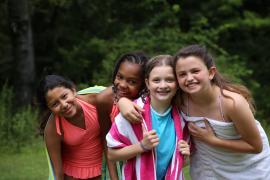 Multiethnic group of girls from Camp JRF