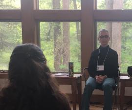 Rabbi Sheila Peltz Weinberg teaching meditation. Photo courtesy of Institute for Jewish Spirituality.