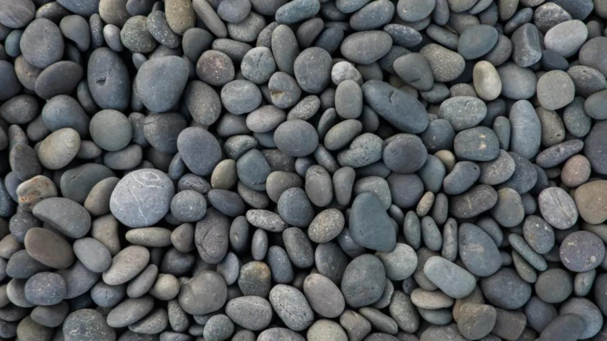 A group of round gray rocks