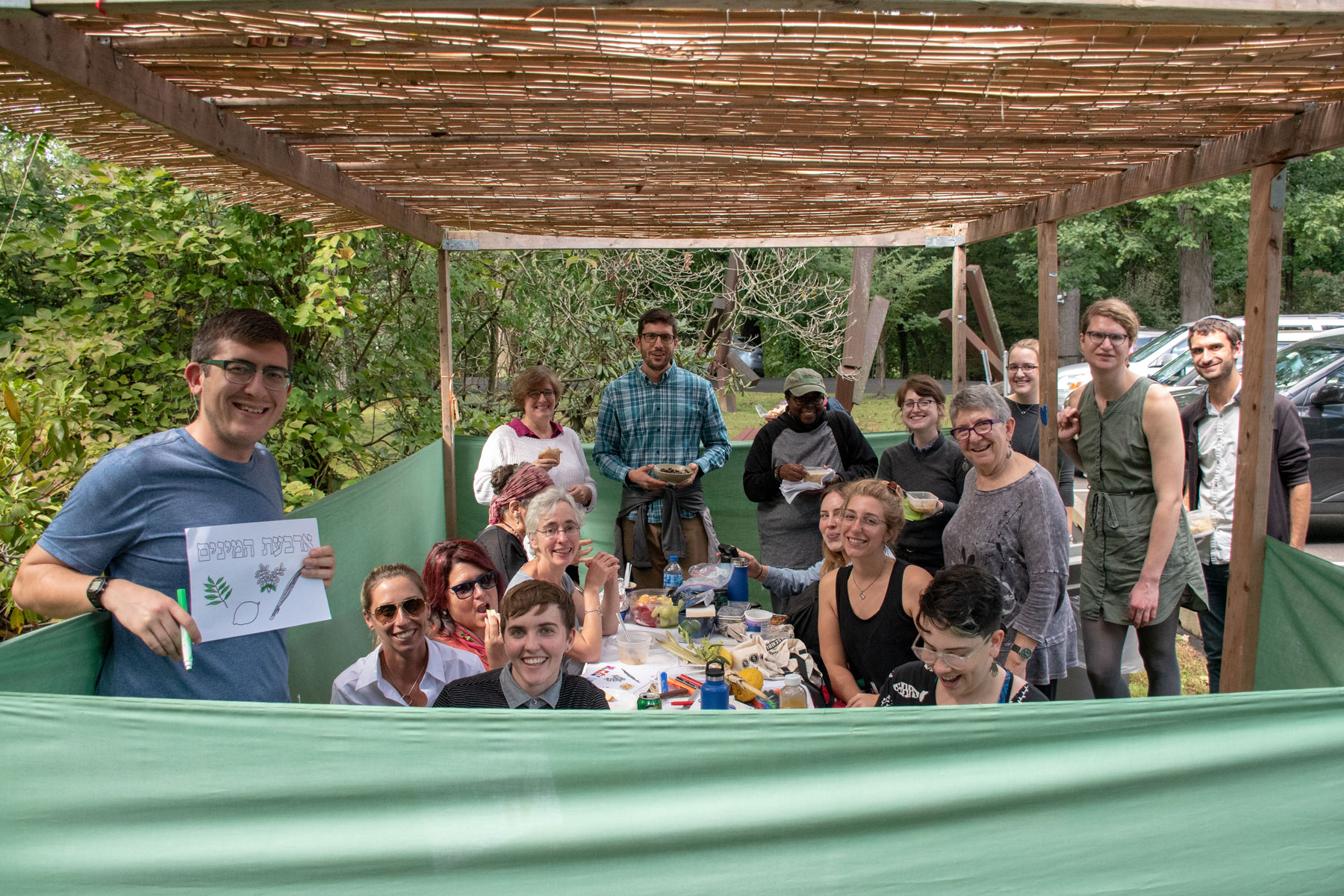 Group of people at park pavilion