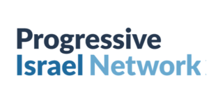 Text logo: Progressive Israel Network in shades of blue.