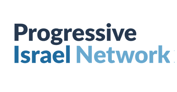 Text logo: Progressive Israel Network in shades of blue.