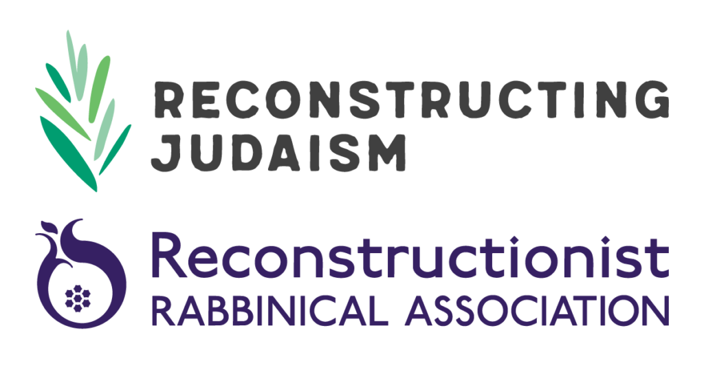 Joint logo of Reconstructing Judaism and the Reconstructionist Rabbinical Association. The logos are stacked, with Reconstructing Judaism on top.
