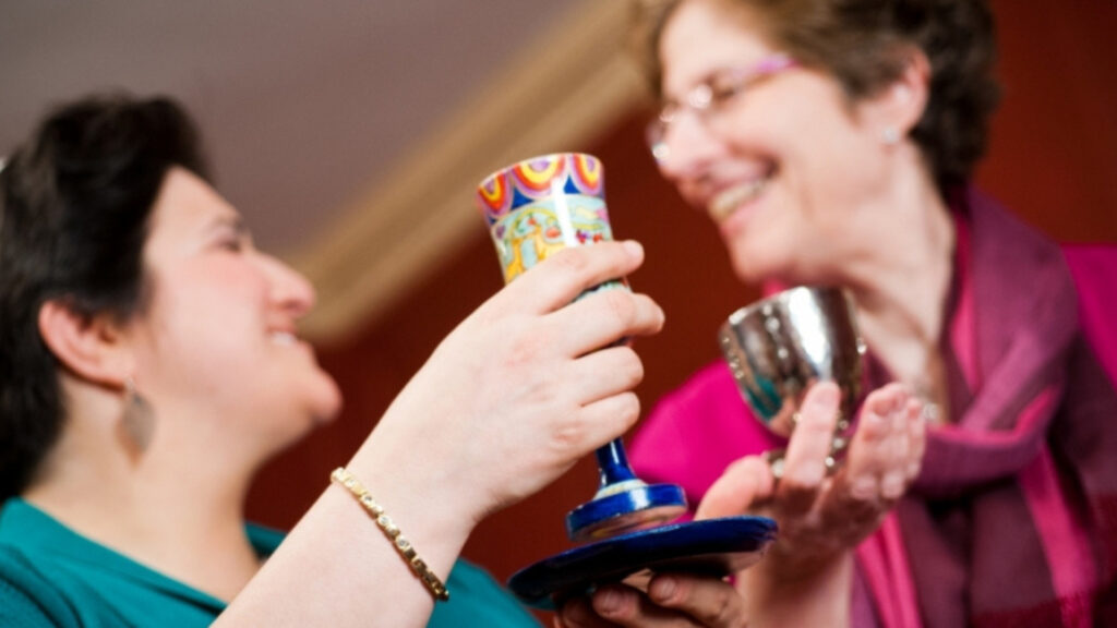 Two women with goblets