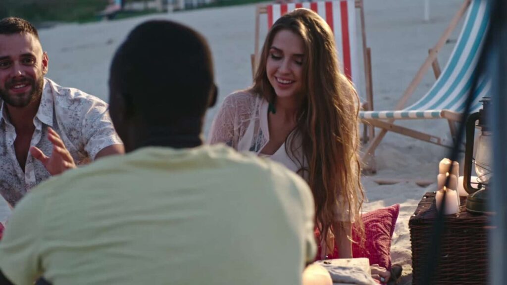 Group of people hanging out on the beach