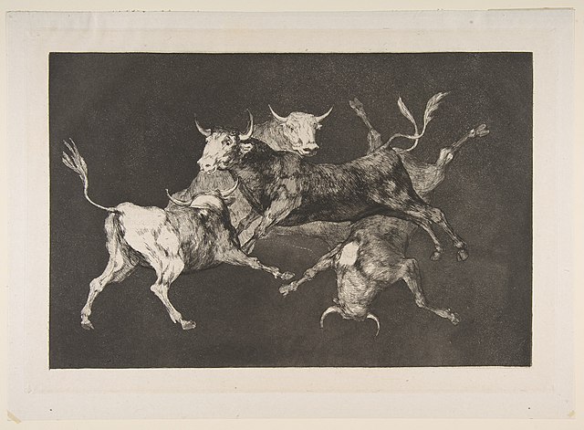 ‘Little Bulls’ Folly’ from the ‘Disparates’ by Francisco de Goya.
