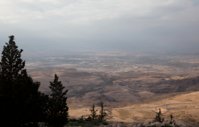 Aerial view of a desert