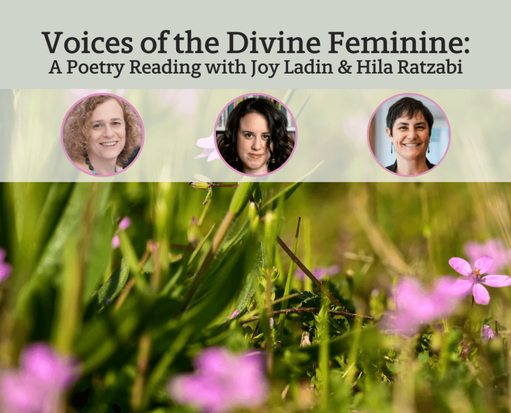 Cover image for Voices of the Divine Feminine, with speaker headshots over a field of flowers