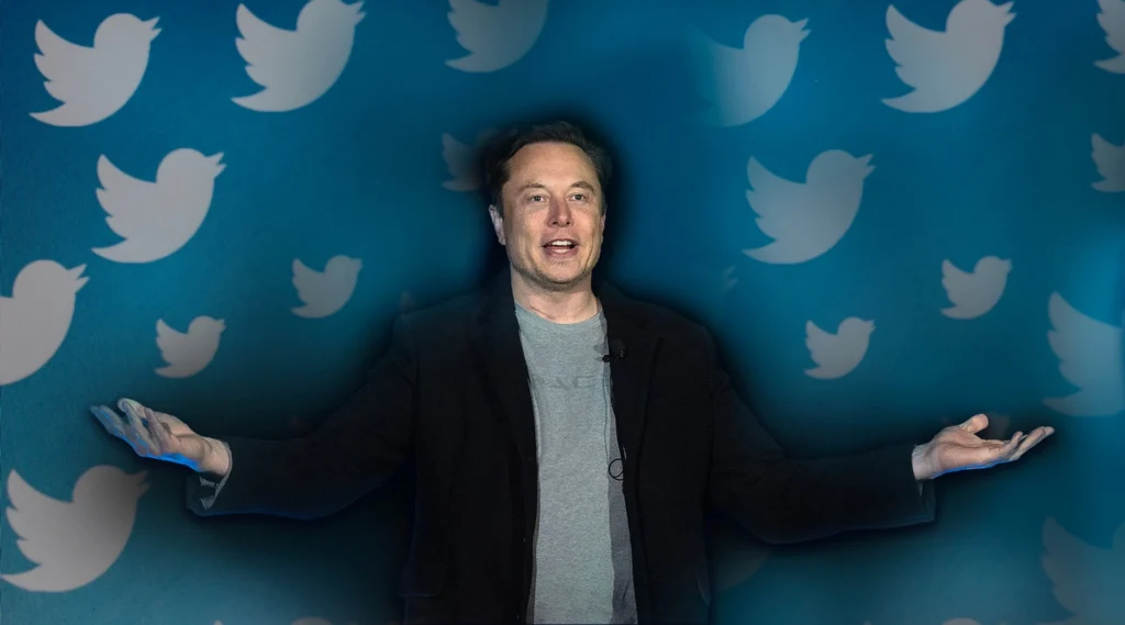 Person speaking in front of a blue background with multiple white bird logos.
