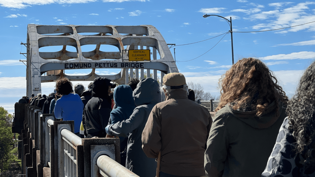 People on the Edmund Pettus Bridge