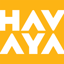 Yellow background with bold white text spelling HAYAYA.