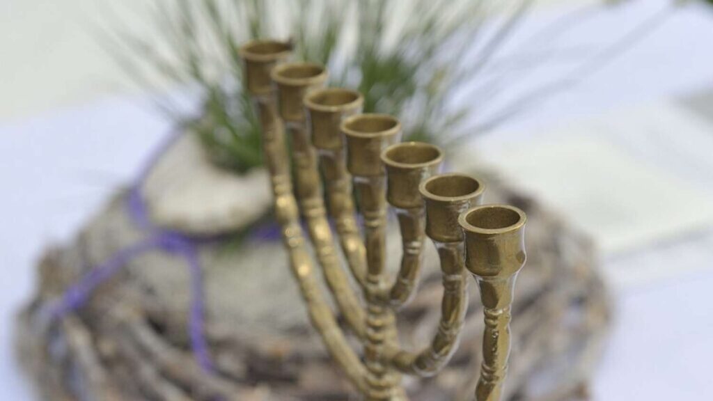 Brass menorah