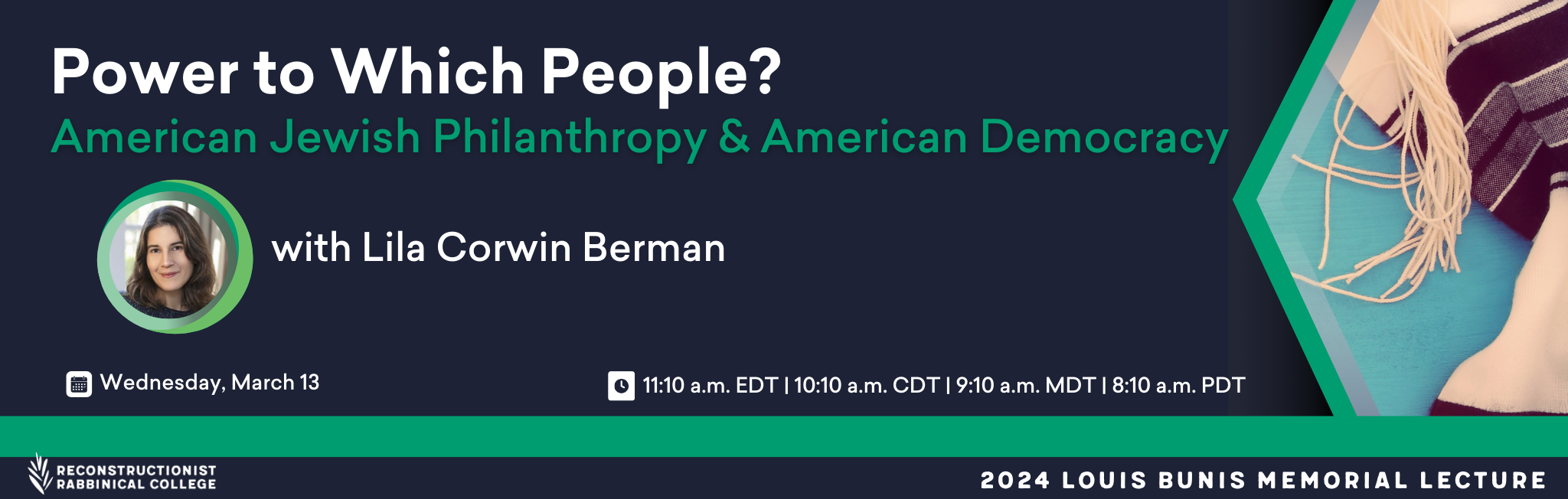 Power to Which People? American Jewish Philanthropy & American Democracy with Lila Corwin Berman on Wednesday, MArch 13 @ 11:10 a.m. EDT