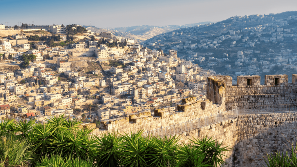 Aerial view of a city in Israel