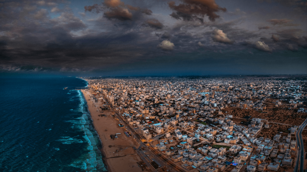 Aerial shot of an Israeli city