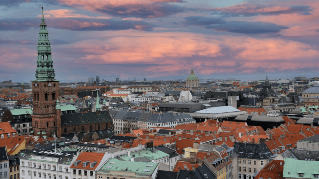 Aerial view of a neighborhood in Stockholm, Sweden