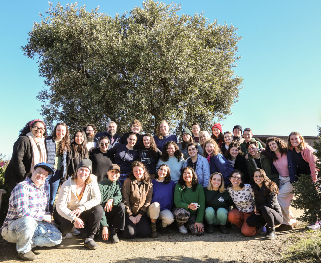 Participants in a grief retreat pose outside