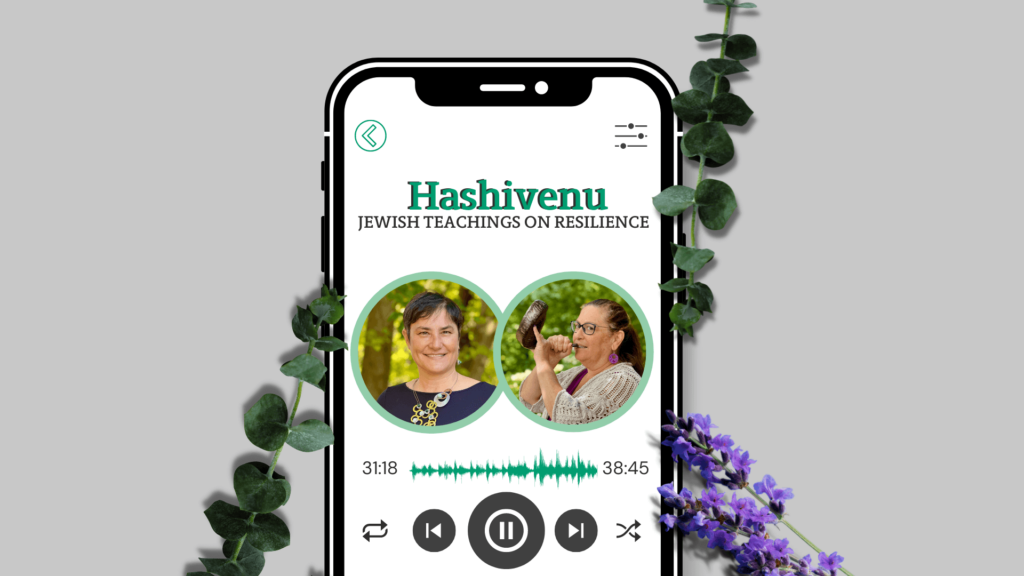 A smartphone screen showing Hashivenu in the media player. The phone is surrounded by leaves and flowers.