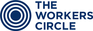 Logo with three blue concentric circles and the text The Workers Circle in bold, sans-serif font.