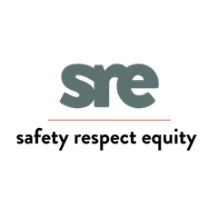 Stylized sre logo with an orange underline on a white background.