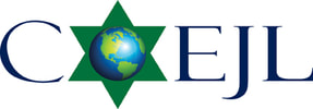 Logo with COEJL text, a blue and green globe within a green star as the O.