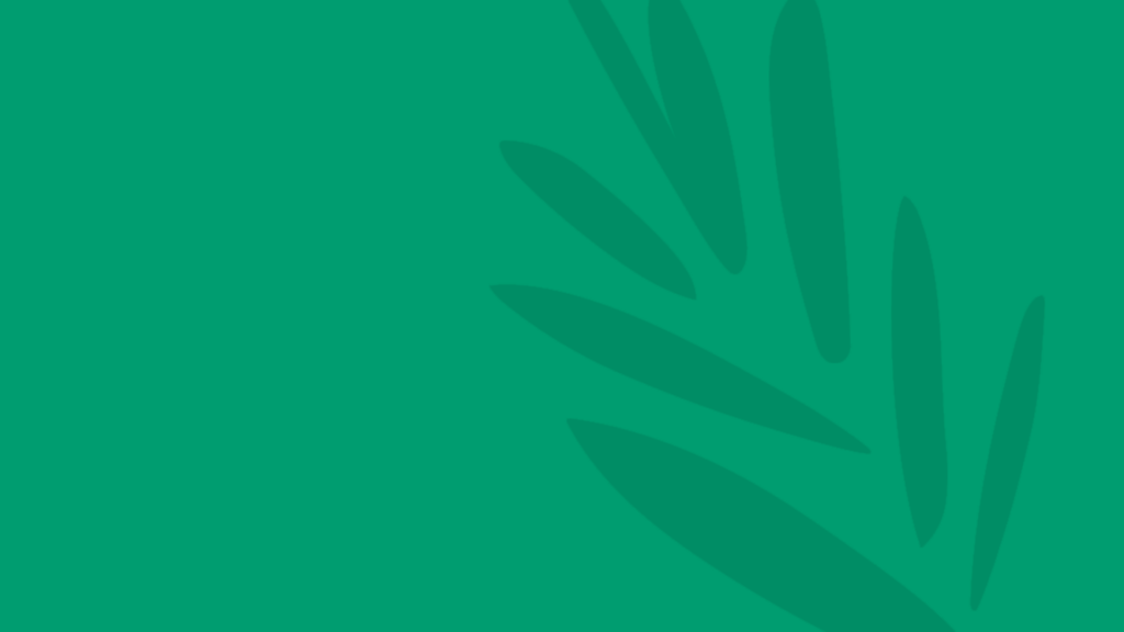 Green background with darker leaf shapes on the right side.
