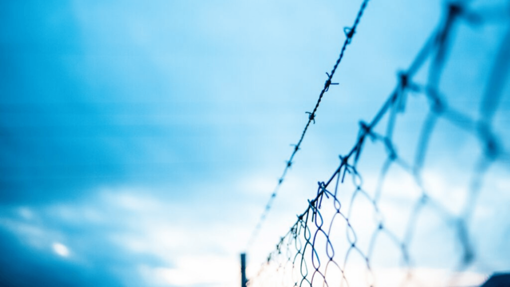 Close-up of a barbed wire fence