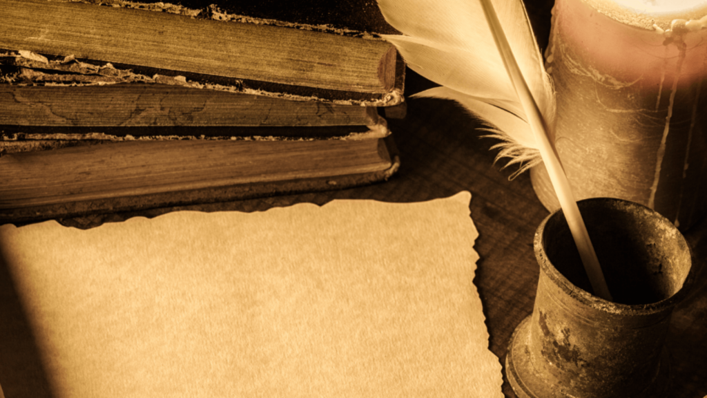A paper and quill pen