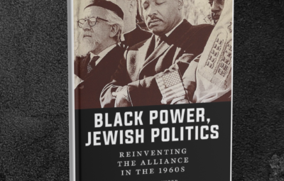 Book cover with historical photo of three men, including MLK, with the title Black Power, Jewish Politics.