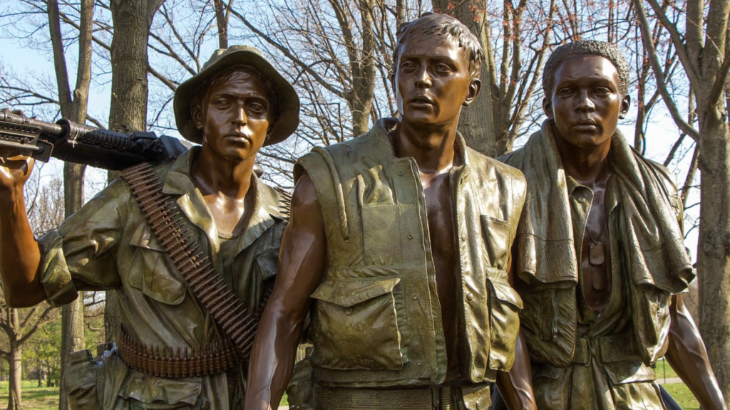 A statue commemorating members of the armed services