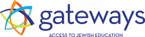 Logo with a colorful star pattern on the left and the text gateways: access to Jewish education on the right.