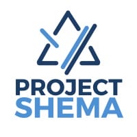 Project Shema logo with a triangular geometric design above the words Project Shema in bold blue text.